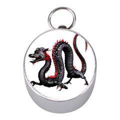 Dragon Black Red China Asian 3d Mini Silver Compasses by Nexatart