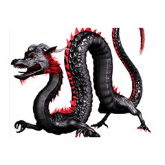 Dragon Black Red China Asian 3d Double Sided Flano Blanket (mini)  by Nexatart