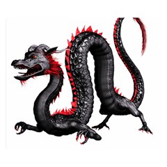 Dragon Black Red China Asian 3d Double Sided Flano Blanket (small)  by Nexatart