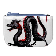 Dragon Black Red China Asian 3d Large Coin Purse