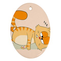 Even Cat Hates Monday Oval Ornament (two Sides) by Catifornia