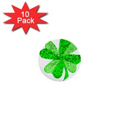 St Patricks Day Shamrock Green 1  Mini Buttons (10 Pack)  by Nexatart