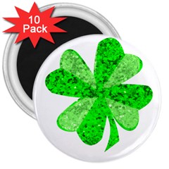 St Patricks Day Shamrock Green 3  Magnets (10 Pack)  by Nexatart