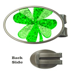 St Patricks Day Shamrock Green Money Clips (oval)  by Nexatart