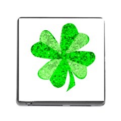 St Patricks Day Shamrock Green Memory Card Reader (square) by Nexatart