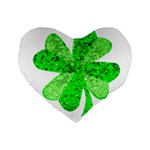 St Patricks Day Shamrock Green Standard 16  Premium Flano Heart Shape Cushions Front