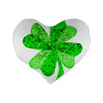 St Patricks Day Shamrock Green Standard 16  Premium Flano Heart Shape Cushions Back