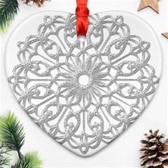 Scrapbook Side Lace Tag Element Ornament (heart) by Nexatart