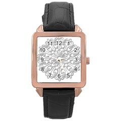 Scrapbook Side Lace Tag Element Rose Gold Leather Watch  by Nexatart