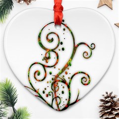 Scroll Magic Fantasy Design Heart Ornament (two Sides) by Nexatart