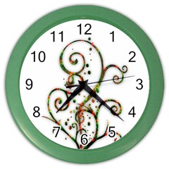 Scroll Magic Fantasy Design Color Wall Clocks by Nexatart