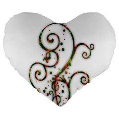 Scroll Magic Fantasy Design Large 19  Premium Heart Shape Cushions by Nexatart