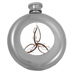 Abstract Shape Stylized Designed Round Hip Flask (5 Oz) by Nexatart