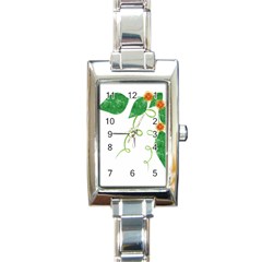 Scrapbook Green Nature Grunge Rectangle Italian Charm Watch by Nexatart