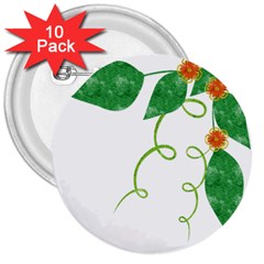 Scrapbook Green Nature Grunge 3  Buttons (10 Pack)  by Nexatart