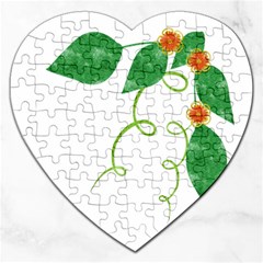 Scrapbook Green Nature Grunge Jigsaw Puzzle (heart) by Nexatart