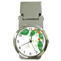 Scrapbook Green Nature Grunge Money Clip Watches by Nexatart