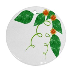 Scrapbook Green Nature Grunge Round Ornament (two Sides) by Nexatart