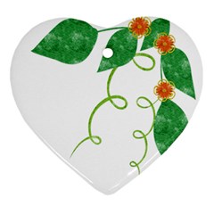 Scrapbook Green Nature Grunge Heart Ornament (two Sides) by Nexatart