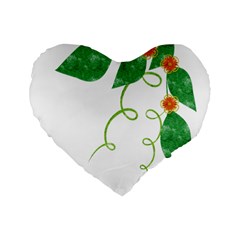 Scrapbook Green Nature Grunge Standard 16  Premium Flano Heart Shape Cushions by Nexatart