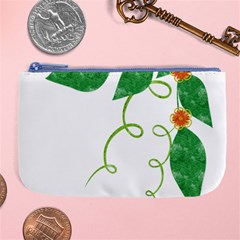 Scrapbook Green Nature Grunge Large Coin Purse