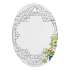 Scrapbook Element Lace Embroidery Oval Ornament (two Sides) by Nexatart