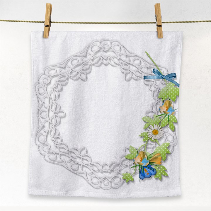 Scrapbook Element Lace Embroidery Face Towel