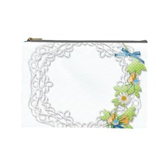 Scrapbook Element Lace Embroidery Cosmetic Bag (large)  by Nexatart