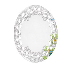 Scrapbook Element Lace Embroidery Oval Filigree Ornament (two Sides) by Nexatart