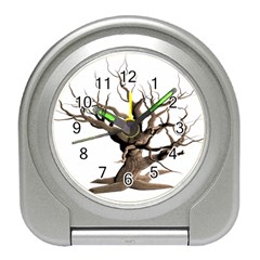 Tree Isolated Dead Plant Weathered Travel Alarm Clocks by Nexatart