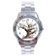 Tree Isolated Dead Plant Weathered Stainless Steel Analogue Watch by Nexatart