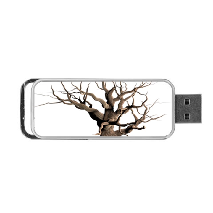 Tree Isolated Dead Plant Weathered Portable USB Flash (One Side)