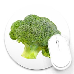 Broccoli Bunch Floret Fresh Food Round Mousepads by Nexatart