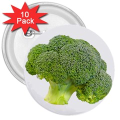 Broccoli Bunch Floret Fresh Food 3  Buttons (10 Pack)  by Nexatart