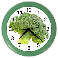 Broccoli Bunch Floret Fresh Food Color Wall Clocks by Nexatart