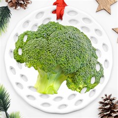 Broccoli Bunch Floret Fresh Food Round Filigree Ornament (two Sides) by Nexatart