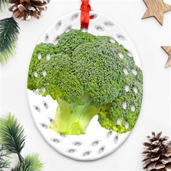 Broccoli Bunch Floret Fresh Food Oval Filigree Ornament (two Sides) by Nexatart