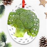 Broccoli Bunch Floret Fresh Food Oval Filigree Ornament (Two Sides) Front