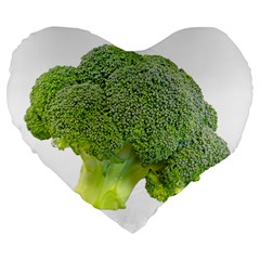 Broccoli Bunch Floret Fresh Food Large 19  Premium Flano Heart Shape Cushions by Nexatart