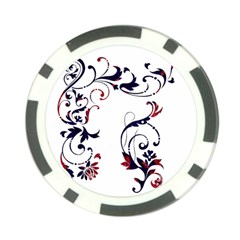 Scroll Border Swirls Abstract Poker Chip Card Guard (10 Pack) by Nexatart