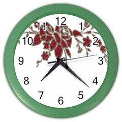 Scrapbook Element Nature Flowers Color Wall Clocks by Nexatart