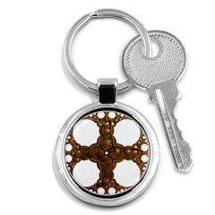 Cross Golden Cross Design 3d Key Chains (round)  by Nexatart