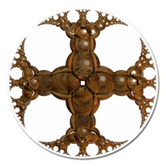 Cross Golden Cross Design 3d Magnet 5  (round) by Nexatart