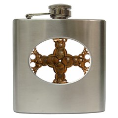 Cross Golden Cross Design 3d Hip Flask (6 Oz) by Nexatart