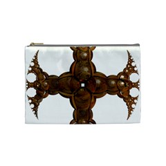 Cross Golden Cross Design 3d Cosmetic Bag (medium)  by Nexatart