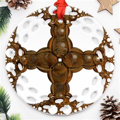 Cross Golden Cross Design 3d Round Filigree Ornament (two Sides) by Nexatart