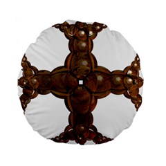 Cross Golden Cross Design 3d Standard 15  Premium Round Cushions by Nexatart