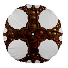 Cross Golden Cross Design 3d Large 18  Premium Round Cushions by Nexatart