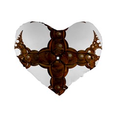 Cross Golden Cross Design 3d Standard 16  Premium Heart Shape Cushions by Nexatart