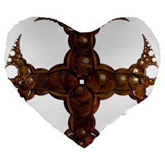 Cross Golden Cross Design 3d Large 19  Premium Heart Shape Cushions by Nexatart